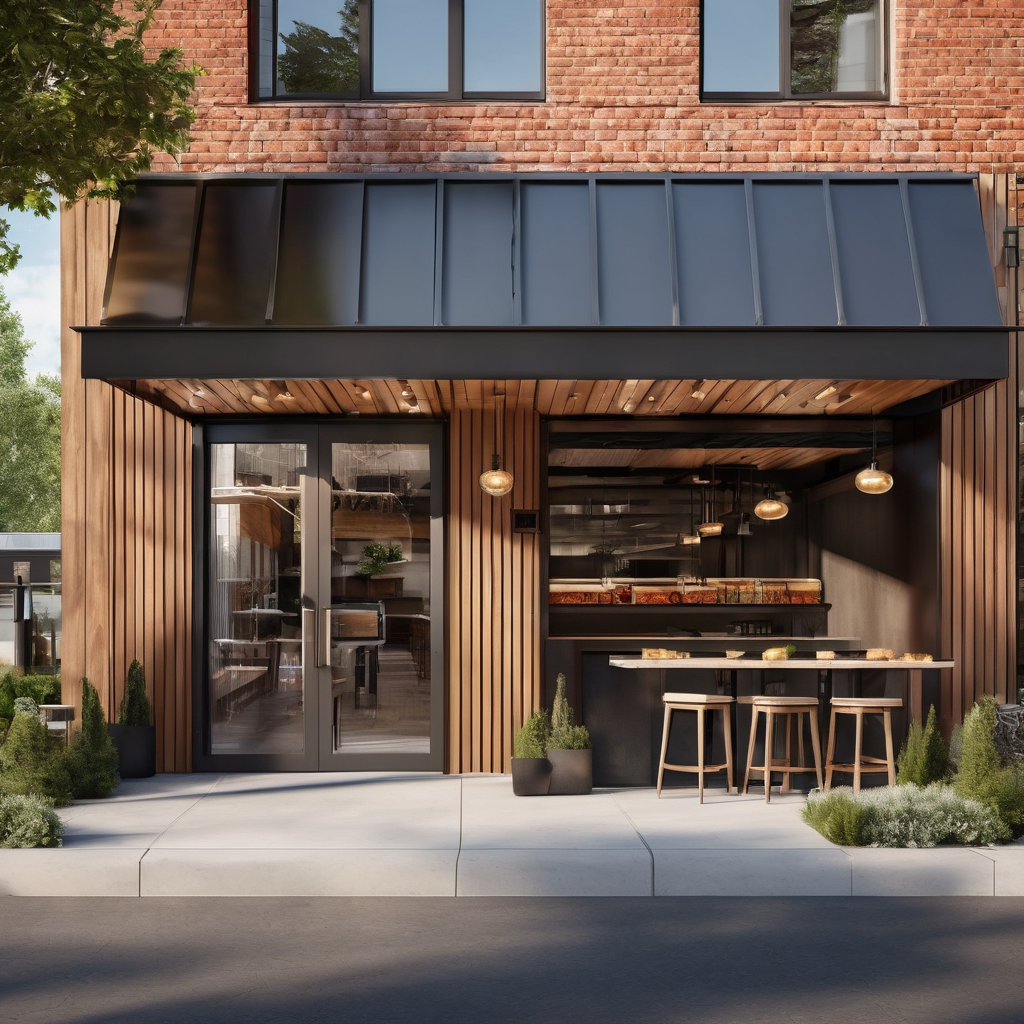 Modern restaurant storefront with professional signage and welcoming atmosphere