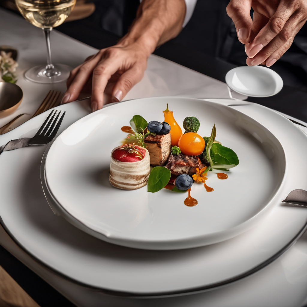 Premium craft beer presentation in fine dining style